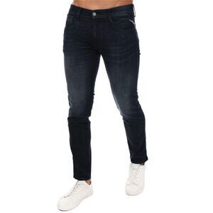 Replay Mens Anbass Stretch Slim Jeans / Dark Blue